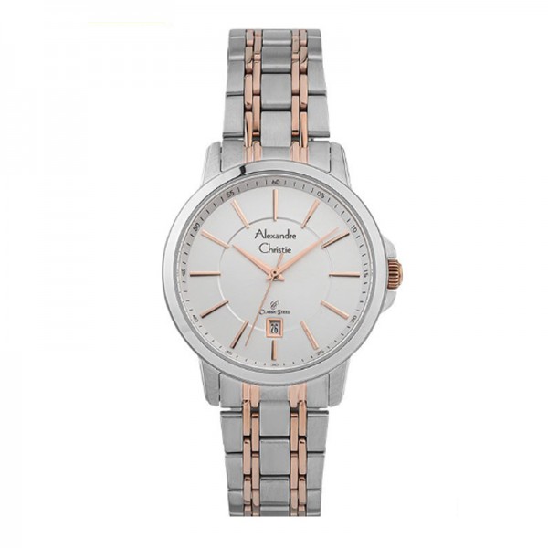 Alexandre Christie AC 8636 Silver Rosegold White LDBTRSL LADY